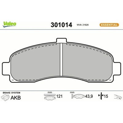 Sada brzdových platničiek kotúčovej brzdy VALEO 301014