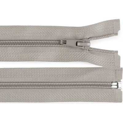 Pro Háčkování Spirálový zip No 5 dělitelný 40 cm šedobéžový
