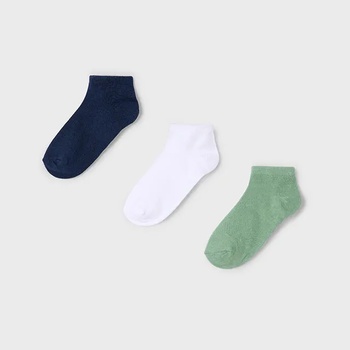 Mayoral Комплект 3ч. чорапи едноцветни зелено, бяло и тъмно синьо за момче Майорал