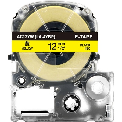 Alternatívna páska Epson AC12YW 12 mm x 8 m čierna tlač/žltý podklad