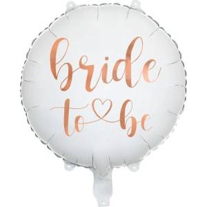 Party Deco Фолиев Балон ''Bride to be'', Бял , 45см (FB139)