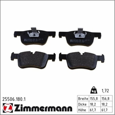 Sada brzdových platničiek kotúčovej brzdy ZIMMERMANN 25506.180.1