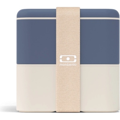 Monbento obědový box Square Blue Natural