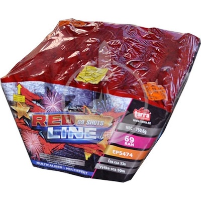 Kompaktní ohňostroj red Line 69 ran