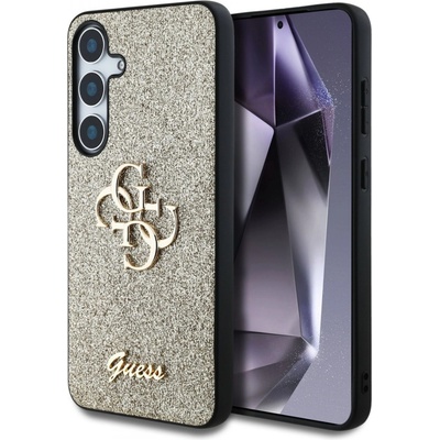 GUESS Гръб Guess PU Fixed Glitter 4G Metal Logo Case за Samsung Galaxy S25 Plus - Златист