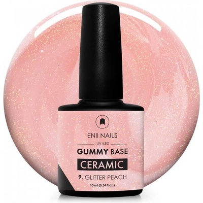 Enii Nails Gummy Base Ceramic 9 Glitter Peach 10 ml