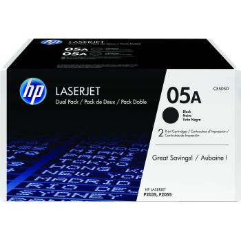 HP 05A 2-pack Black Original LaserJet Toner Cartridges (CE505D)