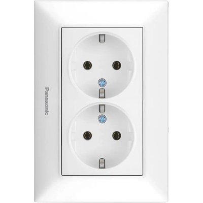 Panasonic КОНТАКТ ДВОЕН БЯЛ PANASONIC Arkedia Slim (8681224539907)