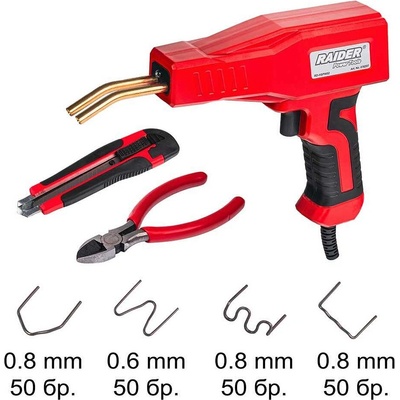 Raider Поялник за лепене на автомобилни брони и пластмаса raider rd-hspw02, 100w, с аксесоари, в куфар (076207)