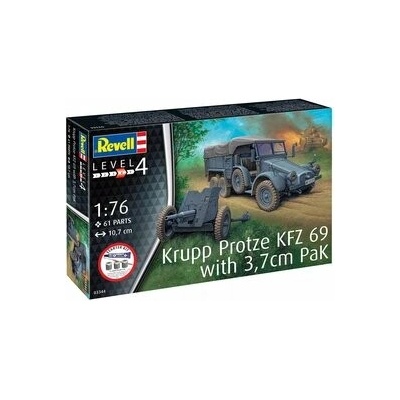 REVELL Starter Kit military 73344 Krupp Protze KFZ 69 with 3,7cm Pak 1:76