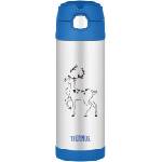 Thermos Термо бутилка със сламка елен, 470 мл, сребристо-синя (12002201)