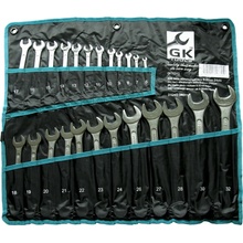 GK TOOLS Sada očkoplochých klíčů, chrom 24 dílů | 6-32 mm, textilní obal