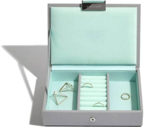 Stackers šperkovnice Grey Mint Mini Lid tyrkysová