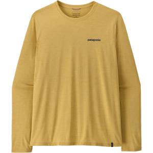 Patagonia Мъжка спортна тениска Patagonia L/S Cap Cool Daily Shirt Boardshort Logo Sport shirt - Limestone Yellow / Light Limestone Yellow X-Dye (216-8004-0414)