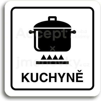 ACCEPT Piktogram kuchyně - bílá tabulka - černý tisk