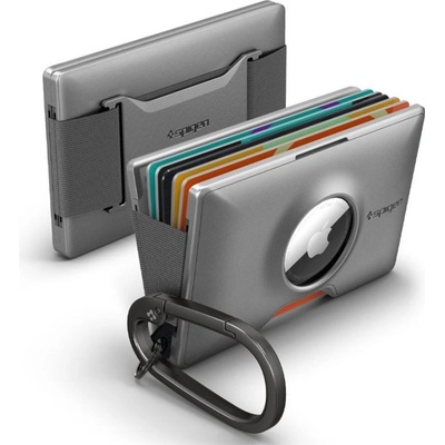 Spigen Wallet S Card Holder peněženka s Card Key Ring pro Apple AirTag šedá AHP04276 – Zboží Dáma