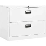vidaXL Шкаф за папки, бял, 90x46x72, 5 cм, стомана (336286)