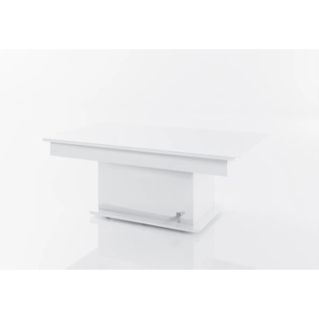 IVM BG Разтегателна маса Казабланка с повдигащ механизъм - бял гланц