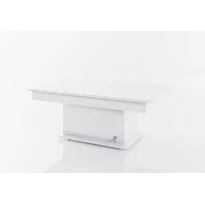 IVM BG Разтегателна маса Казабланка с повдигащ механизъм - бял гланц