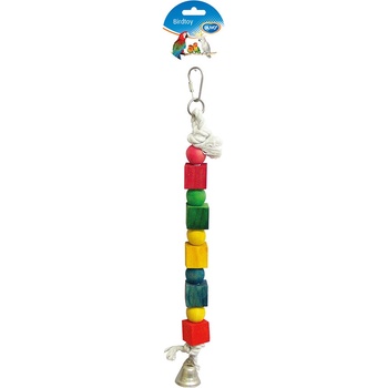 Duvo Plus Rope Ring with Colorful Cubes & Bell - Цветна играчка за птици със звънче 35 см