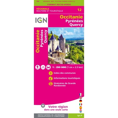 Occitanie (Pyrénées-Quercy) Recto/verso 1:250 000