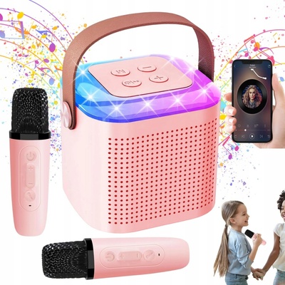 LED DĚTSKÁ KARAOKE SADA DOBRÁ KVALITA ZVUKU + 2 MIKROFONY