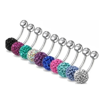 Marre piercing banánek chirurgická ocel se Swarovski krystalky PBFDBLY01