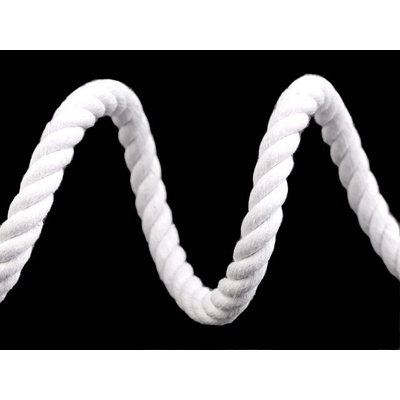 Bavlněná šňůra kroucená Ø10 mm tuhá, macrame Varianta: 1 bílá, Balení: 1 m