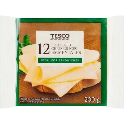 Tesco Tavený plátkový syr so syrom Emmentaler 12 x 16,67 g