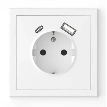 Commel КОНТАКТ ШУКО 16a + usb ТИП a+c 15w БЯЛ (3856024407786)