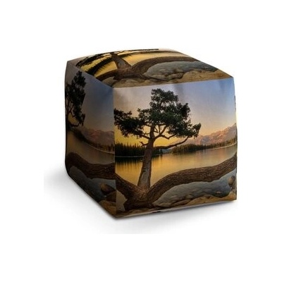 Sablio Taburet Cube Strom u jezera: 40x40x40 cm
