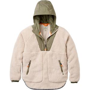 Passenger Дамски поларен пуловер Passenger Women's Beaumont Recycled Sherpa Hooded Fleece 2.0 Fleece jumper - Vintage White (105-7498-0314)