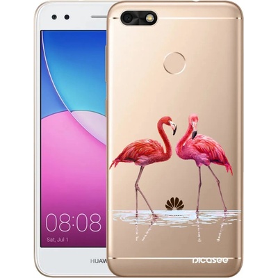 Picasee silikónový prehľadný obal pre Huawei P9 Lite Mini - Flamingos pár