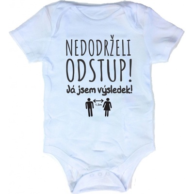 Fajntričko Dětské body Nedodrželi odstup! bílá