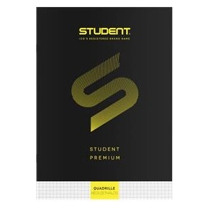 ICO Тетрадка, с телбод, A4, карирана, 32 страници, ICO "Student Premium", "87-32", черна 7500107006 (7500107006)