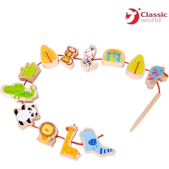 Image 1 of Classic World Дървена играчка за нанизване - мъниста ЗОО Градина - Classic World