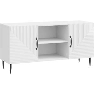 vidaXL ТВ шкаф Бял гланц 102 x 34, 5 x 50 см Инженерна дървесина (894929)
