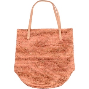  Плажна дамска чанта от рафия Fratelli Mazzanti FM B4369, Сьомга