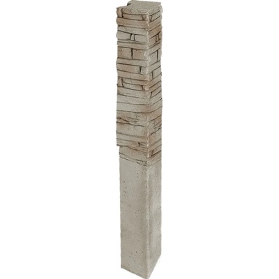 DITON Plotový systém QUICK WALL STONE Velikost: 15 × 15 × 210, Varianta: Quick wall stone - sloupek koncový 120 béžový mix, Povrch: standard, reliéfní