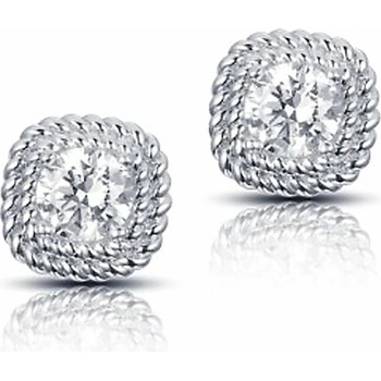 MOISS Blyštivé strieborné náušnice so zirkónmi E0003231