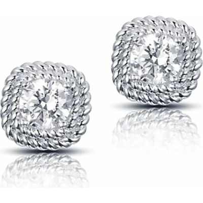 MOISS Blyštivé strieborné náušnice so zirkónmi E0003231