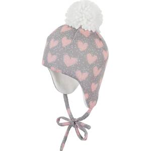 Sterntaler Детска зимна шапка Sterntaler - На сърца, 47 cm, 9-12 м (4402033-534) - baby