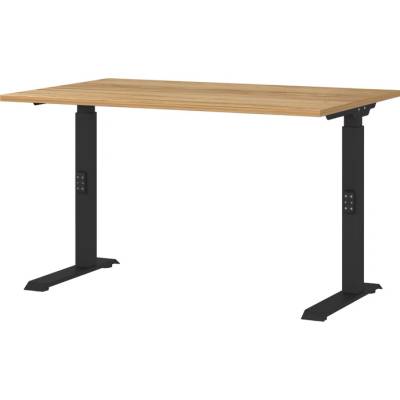 Sconto Pracovný stôl LISSABON 2 čierna/dub navarra, šírka 120 cm