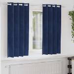 Pure Line Home Кадифени завеси в цвят класическо синьо с метални халки, 2 бр. , 140 x 175 см