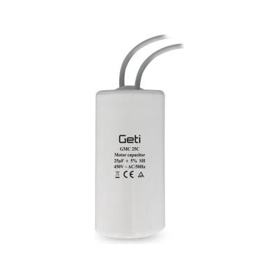 Kondenzátor rozběhový motorový 25uF 450V GETI GMC 25C