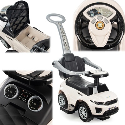 Lebula 3v1 dětské auto velké auto klakson hudba bílá
