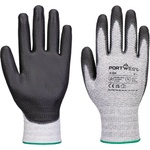 Portwest A124 / Нитрилни ръкавици с ромбовидна плетка, PU, Grip 13, 12 броя в опаковка - черно/сиви XXXL (A124G8RXXXL)