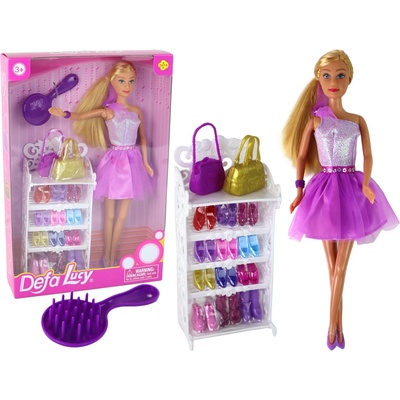 Lean Toys Lucy vo fialových šatách skrinka na topánky