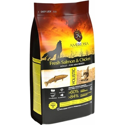 Ambrosia Adult Mini Breeds Fresh Salmon & Chicken 2 kg