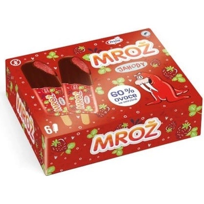 Prima Mrož Jahodový v kakaové polevě, multipack 6x60ml